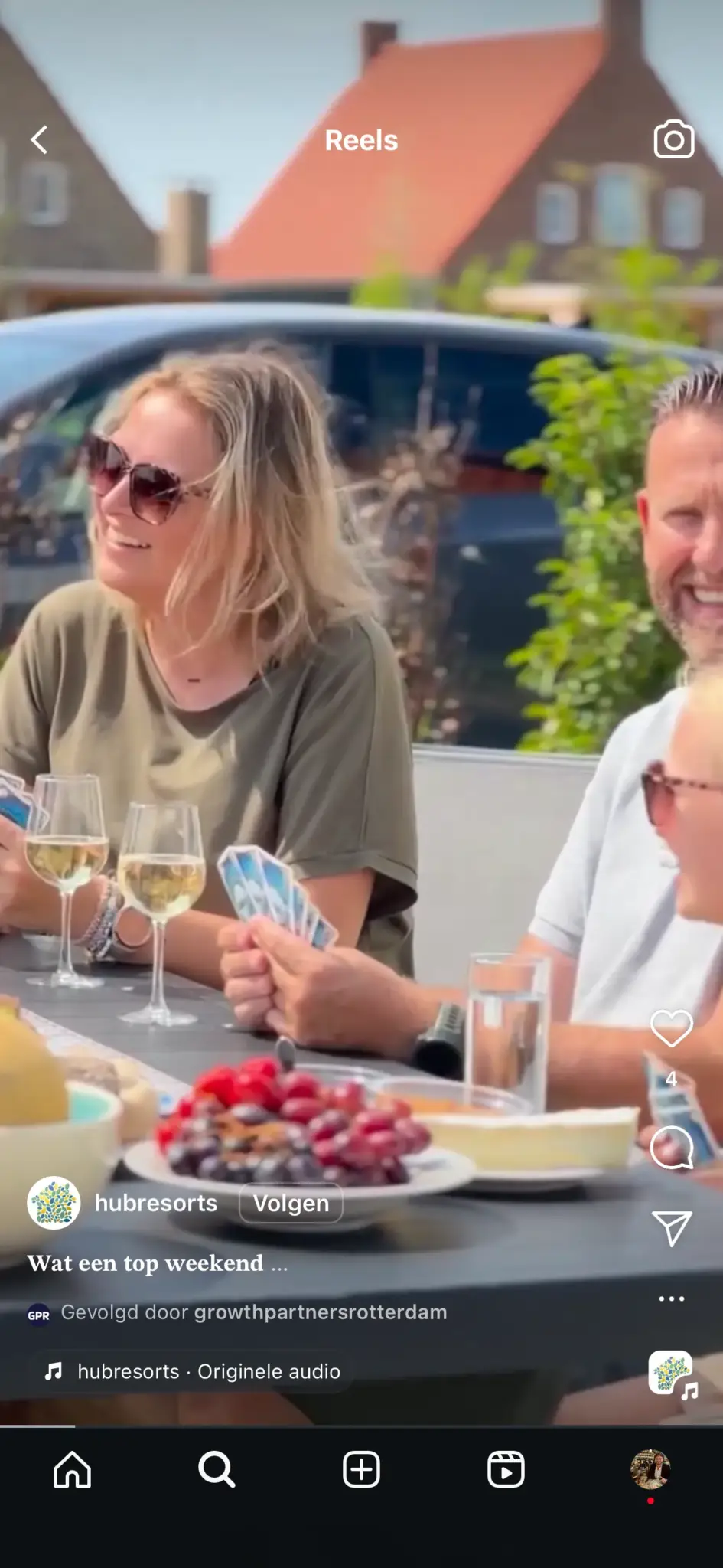 Instagram Reel van HUB Resorts gemaakt door ons marketingteam