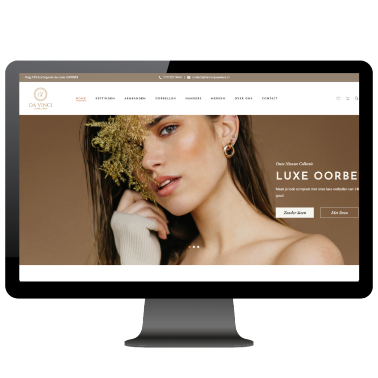 beeldscherm met webshop zichtbaar