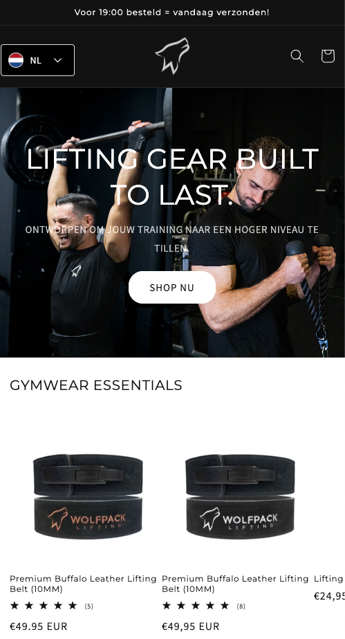 afbeelding van webshop wolfpack.com