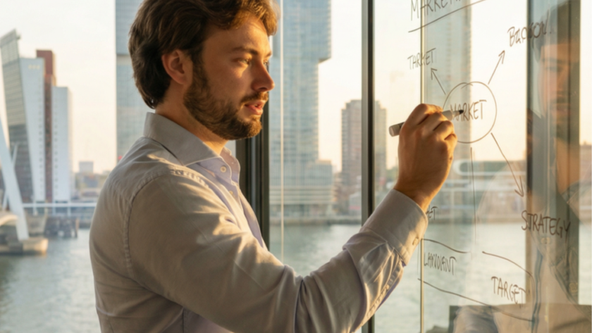 Kars maakt een presentatie over AI vindbaarheid.